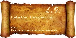 Lakatos Innocencia névjegykártya
