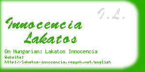 innocencia lakatos business card